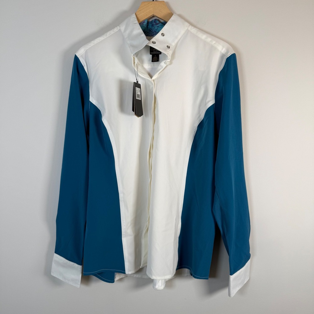 NEW Noble Outfitters Equestrian Madison Show Shirt XL Seaport Long Sleeve NWT